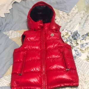 Moncler red puffer vest jacket